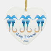 Aangepaste kerstkeuken-Zee-paarden voor kerststral Keramisch Ornament (Voorkant)