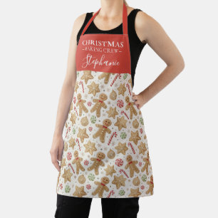 Aangepaste kerstkoek gemberkoek patroon naam schort