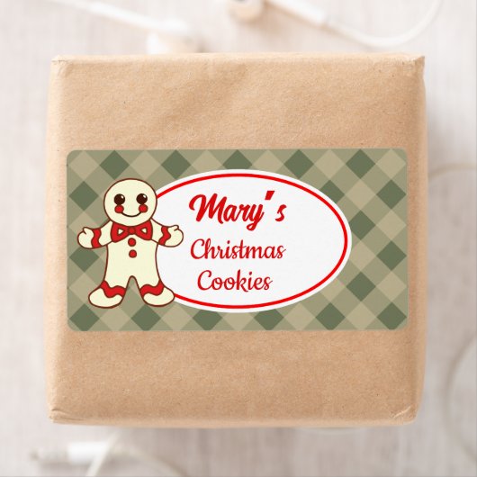 Aangepaste kerstkoekjeslabels etiket (Insitu)