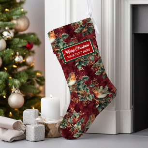 Aangepaste Kerstkous Gepersonaliseerde Waterverf Grote Kerstsok
