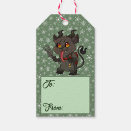 Aangepaste kerstkrampus cadeaulabel