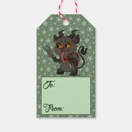 Aangepaste kerstkrampus cadeaulabel
