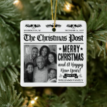 Aangepaste Kerstkrant Ornament, Familie Foto