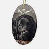 Aangepaste kerstlabrador Retriever Keramisch Ornament (Links)