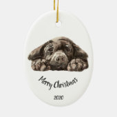Aangepaste kerstlabrador Retriever Keramisch Ornament (Achterkant)