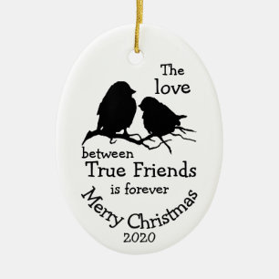 Aangepaste kerstliefde tussen vrienden Citaat Keramisch Ornament