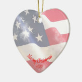 Aangepaste kerstliefde VS vlag Keramisch Ornament (Links)