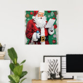 Aangepaste Kerstman gelooft kunst, Kerstvakantie K Poster (Thuiskantoor)