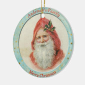 Aangepaste  kerstman Holly Berry Keramisch Ornament (Links)