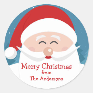 Aangepaste kerstman Ronde naamsticker Sticker