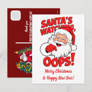 Aangepaste Kerstman Santa Claus Dunking Basketball Feestdagenkaart