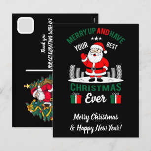 Aangepaste Kerstman Santa Claus Dunking Basketball Feestdagenkaart