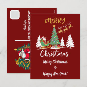 Aangepaste Kerstman Santa Claus Dunking Basketball Feestdagenkaart