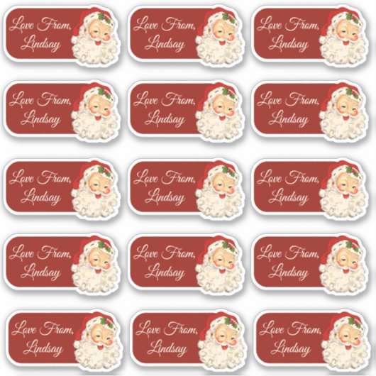 Aangepaste Kerstman Sticker (Voorkant)