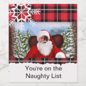 Aangepaste Kerstman Voeg je foto toe Wijn Etiket (Enkel label)