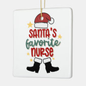 Aangepaste kerstman's favoriete zurenversiering keramisch ornament (Links)