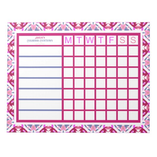 Aangepaste Kerstmis ADHD Vrouwen Productiviteit Pl Notitieblok (Voorkant)