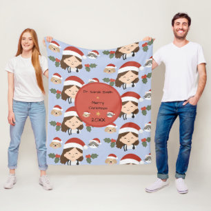 Aangepaste Kerstmis Dierenvrienden Fleece Deken