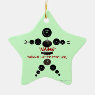 Aangepaste Kerstmis Gewicht Lifter Keramisch Ornament