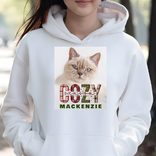 Aangepaste Kerstmis Gezellig Seizoen Foto & Naam Hoodie