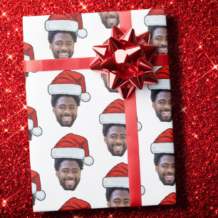 Aangepaste Kerstmis Gezicht Gift Wrap Familie Foto Cadeaupapier