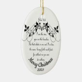 Aangepaste kerstmis Ik ben de wijnscriptie Keramisch Ornament (Rechts)