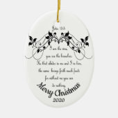 Aangepaste kerstmis Ik ben de wijnscriptie Keramisch Ornament (Voorkant)