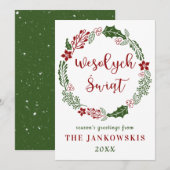 Aangepaste Kerstmis in Poolse stijl Feestdagenkaart (Voorkant / Achterkant)