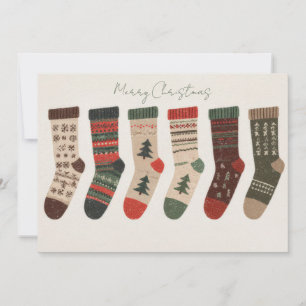 Aangepaste Kerstmis Kerst Sokken Wenskaart Feestdagenkaart