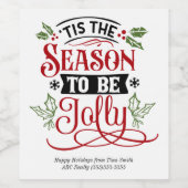 Aangepaste Kerstmis Klant Kerst Geschenk Wijn Etiket (Enkel label)