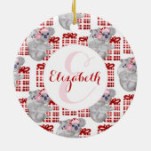 Aangepaste Kerstmis Koala's Wit Keramisch Ornament (Achterkant)