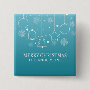 Aangepaste kerstnaam   Pin-Button Vierkante Button 5,1 Cm