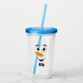 Aangepaste kerstnaam & Snowman Face Acryllic Acryl Drinkbeker (Achterkant)