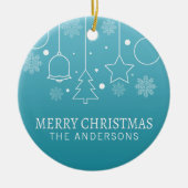 Aangepaste kerstnaam | Versiering Keramisch Ornament (Voorkant)