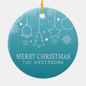 Aangepaste kerstnaam | Versiering Keramisch Ornament (Achterkant)