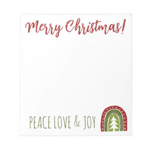 Aangepaste kerstnotitieblok met boho kerstboom notitieblok