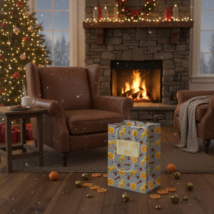 Aangepaste kerstpapieren tas met gemberkoek medium cadeauzakje
