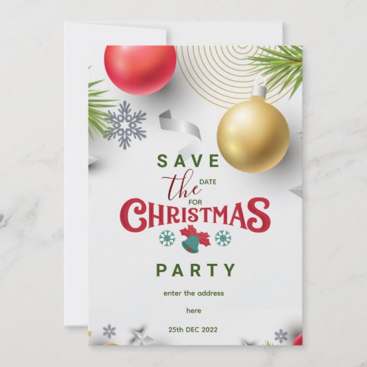 Aangepaste kerstpartij met uitzondering van de dat kaart (Voorkant)