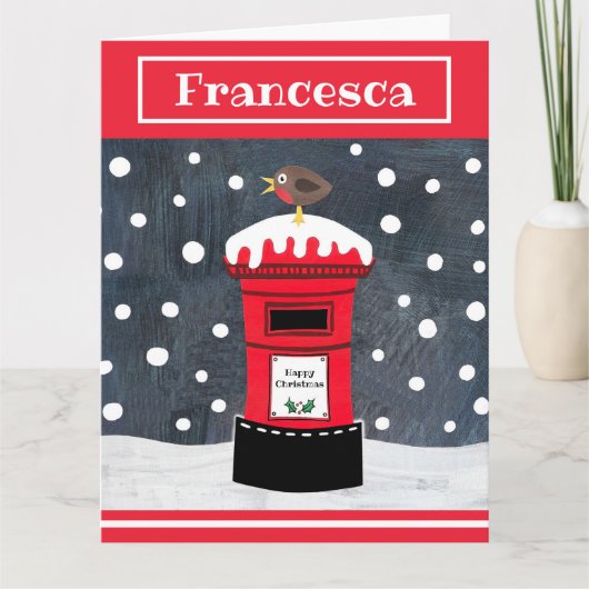 Aangepaste kerstpostbus en Robin Kaart (Voorkant)