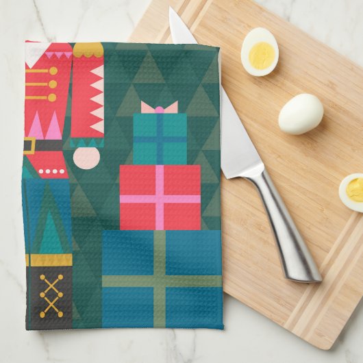 Aangepaste kerstrecycleerkraker theedoek (Quarter Fold)