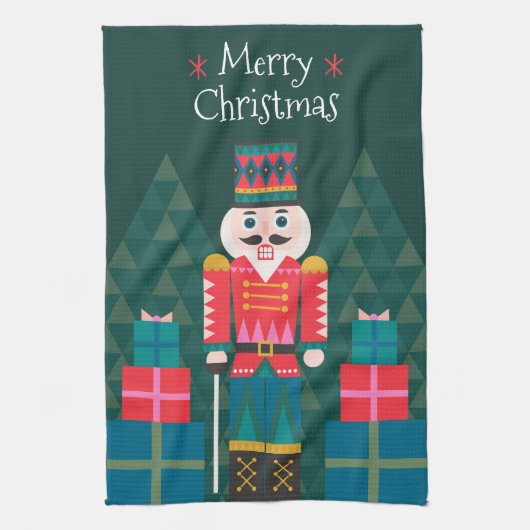 Aangepaste kerstrecycleerkraker theedoek (Verticaal)