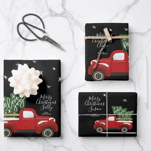 Aangepaste  kerstrestanten voor vrachtwagens inpakpapier vel (Voorkant)