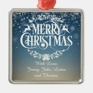 Aangepaste kerstsnowflakes metalen ornament