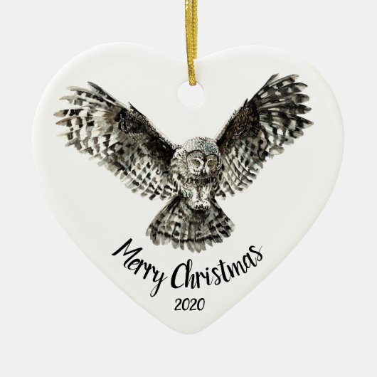Aangepaste kerststakende vogelgriep keramisch ornament (Voorkant)