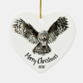 Aangepaste kerststakende vogelgriep keramisch ornament (Achterkant)