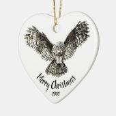 Aangepaste kerststakende vogelgriep keramisch ornament (Links)