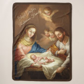 Aangepaste kerststal sherpa deken (Voorkant)