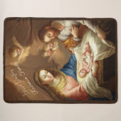 Aangepaste kerststal sherpa deken (Voorkant (horizontaal))
