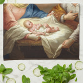 Aangepaste kerststal theedoek (Gevouwen)