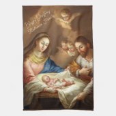 Aangepaste kerststal theedoek (Verticaal)
